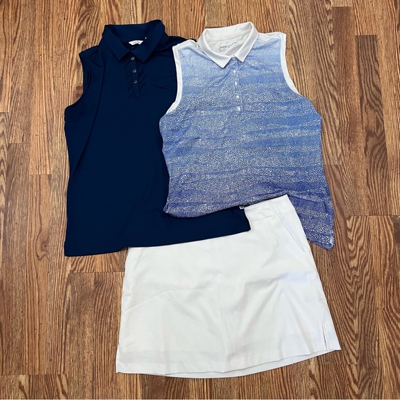 Lady Hagen Sleeveless Navy Golf Polo Large - Picture 9 of 9